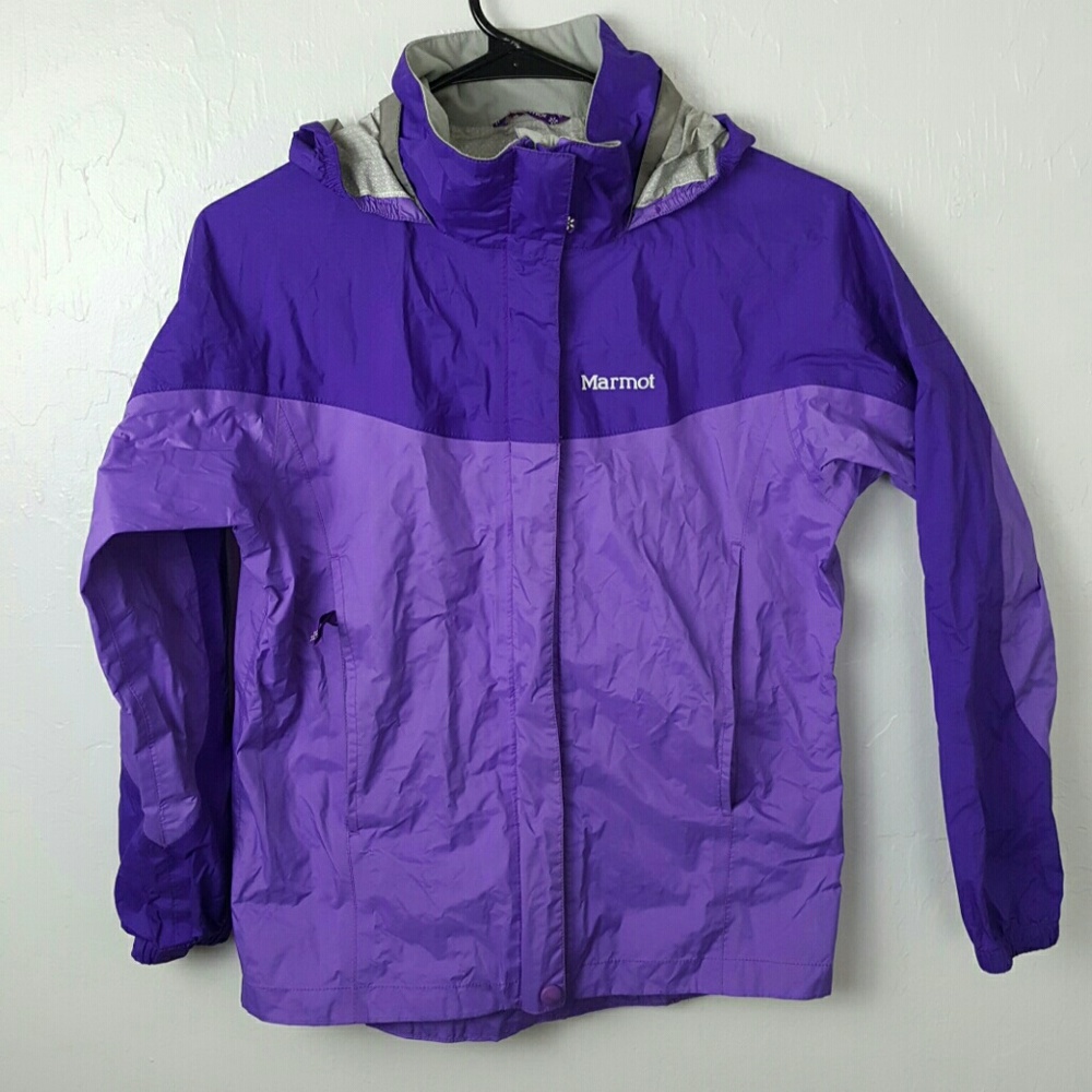Marmot purple rain jacket girl full zipper size L